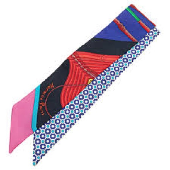 Hermes Clic Clac Cannage Silk Twilly Scarf - Picture 8 of 9